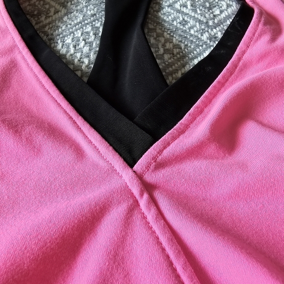 VSX Victoria Secret Racerback Tank Pink and Black W/ Built-in Sports Bra - Small - Picture 3 of 16